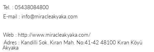 Miracle Akyaka Otel telefon numaralar, faks, e-mail, posta adresi ve iletiim bilgileri